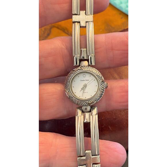 Women's Charles Delon Silver Tone Bracelet Watch, Water Resistant - Picture 2 of 3